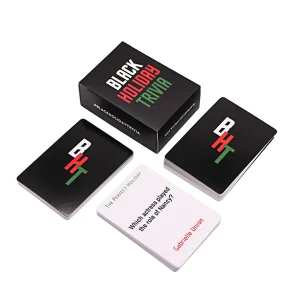Custom Black Holiday Trivia Card Game