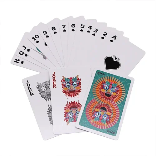 dragon themed playing cards stacked