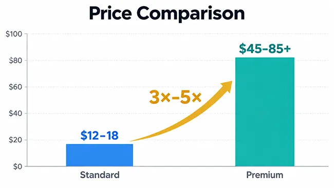 The same core game, two very different price ceilings — driven entirely by finish and presentation.